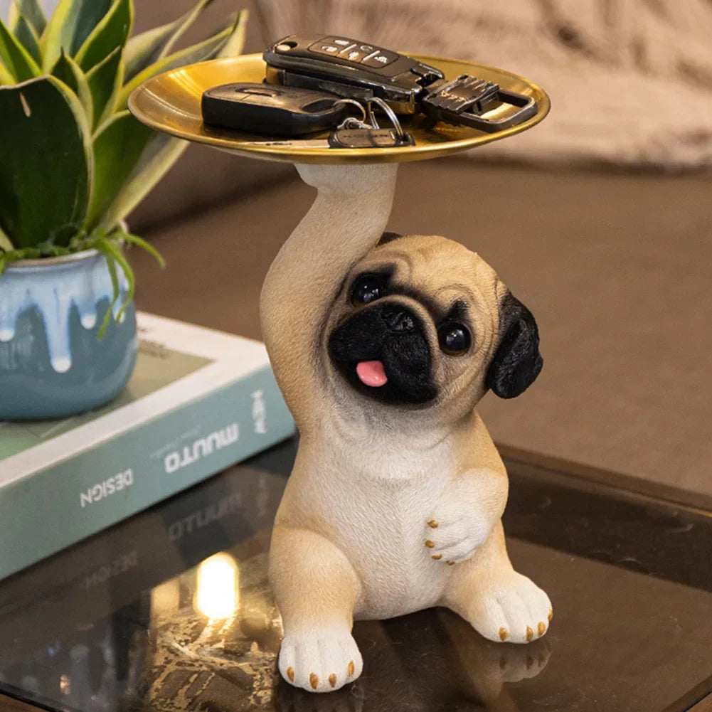 Cute Pug Dog Ornaments Resin Crafts Decorative Pug Dog Statue
