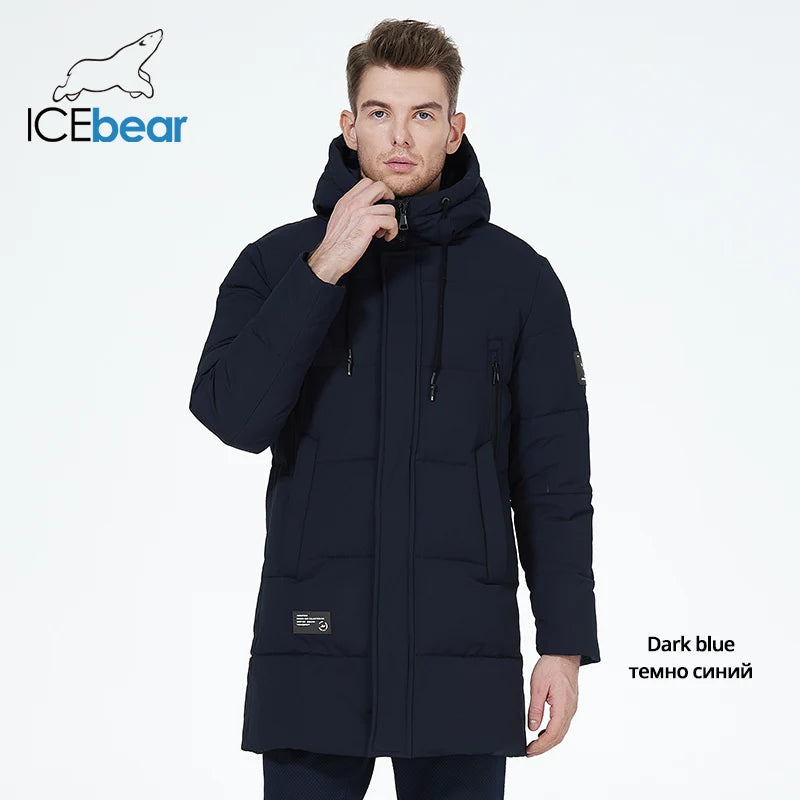 ICEbear winter jackets for men casual cotton coat mid-length Puffer parkas MWD3061D
