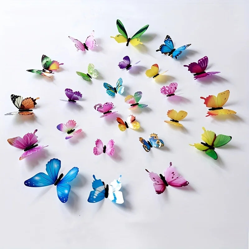 12Pcs Fashion 3D Luminous Butterfly Creative Wall Sticker