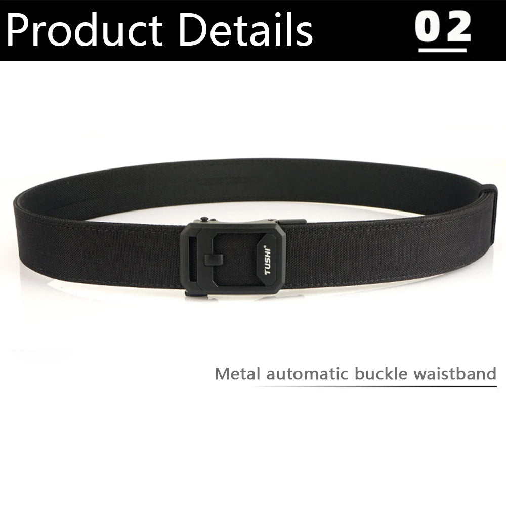 TUSHI New Men's Military Tactical Belt Tight Sturdy Nylon Heavy Duty Hard Belt