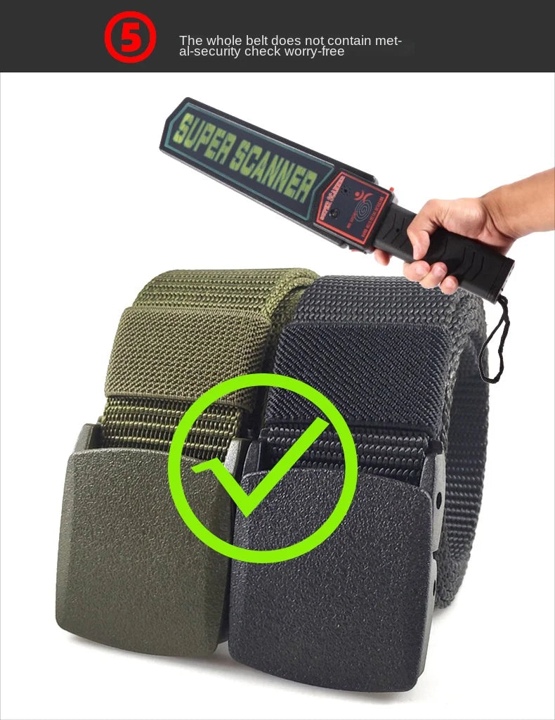 Automatic Buckle Light Comfortable Non-metal  Nylon Belt for Men