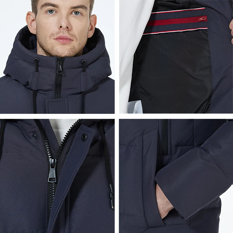 ICEbear winter jackets for men casual cotton coat mid-length Puffer parkas MWD3061D