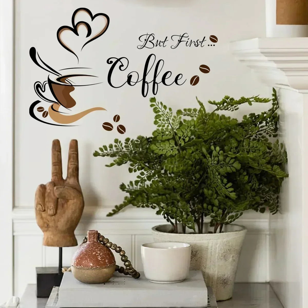 Coffee Cup Pattern Wall Stickers DIY Cafe Restaurant Living Room