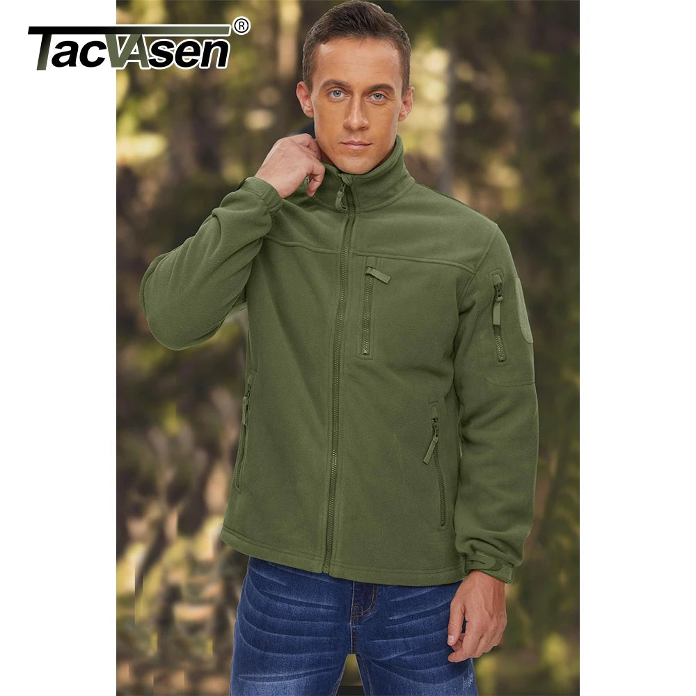 TACVASEN Men's Fleece Jacket Soft Warmth Windproof Full Zip Up Coat