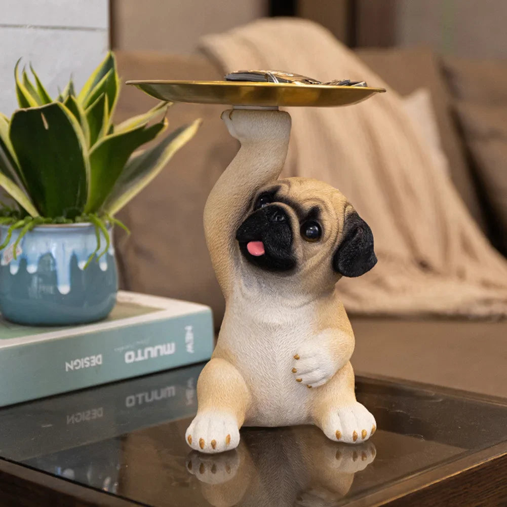 Cute Pug Dog Ornaments Resin Crafts Decorative Pug Dog Statue