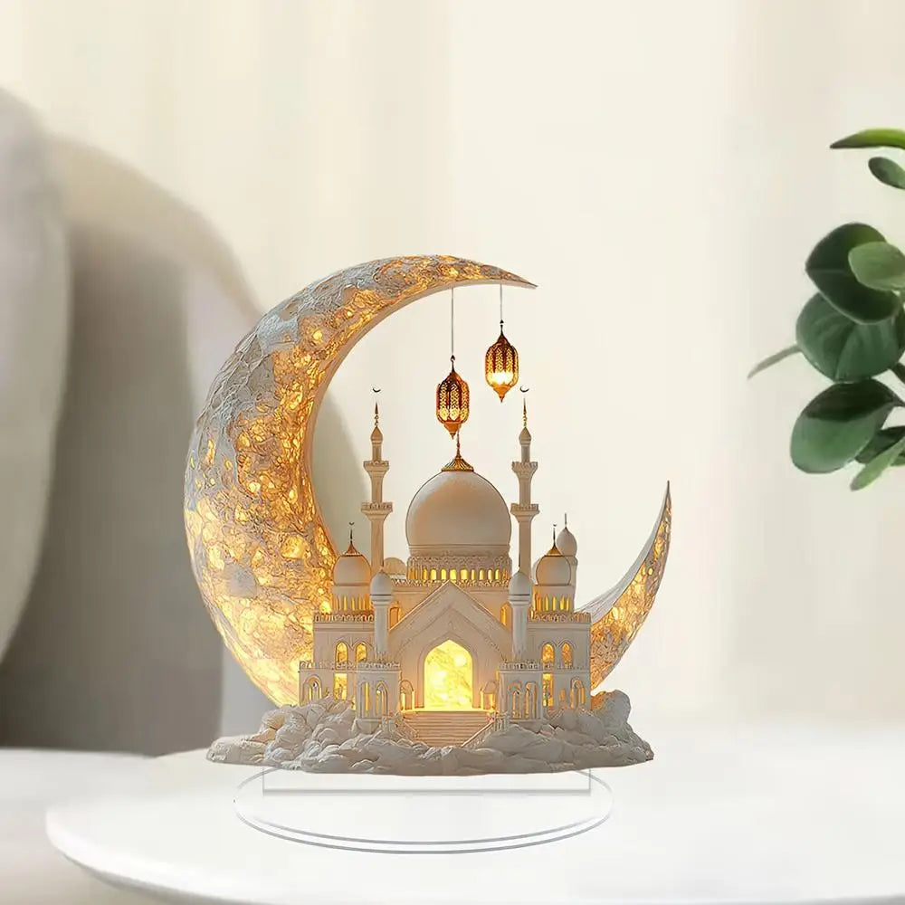 Eid Table Sign Home Decor Sign Ornament 2D Acrylic Tiered Tray Decoration