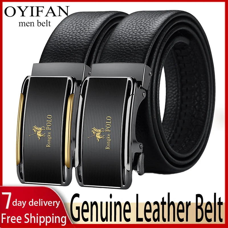 OYIFAN Men Belt Genuine Leather Belt for men Automatic belts
