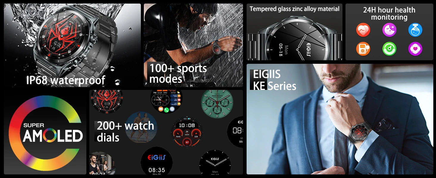 EIGIIS New Smart Watch KE6 1.43" AMOLED Display